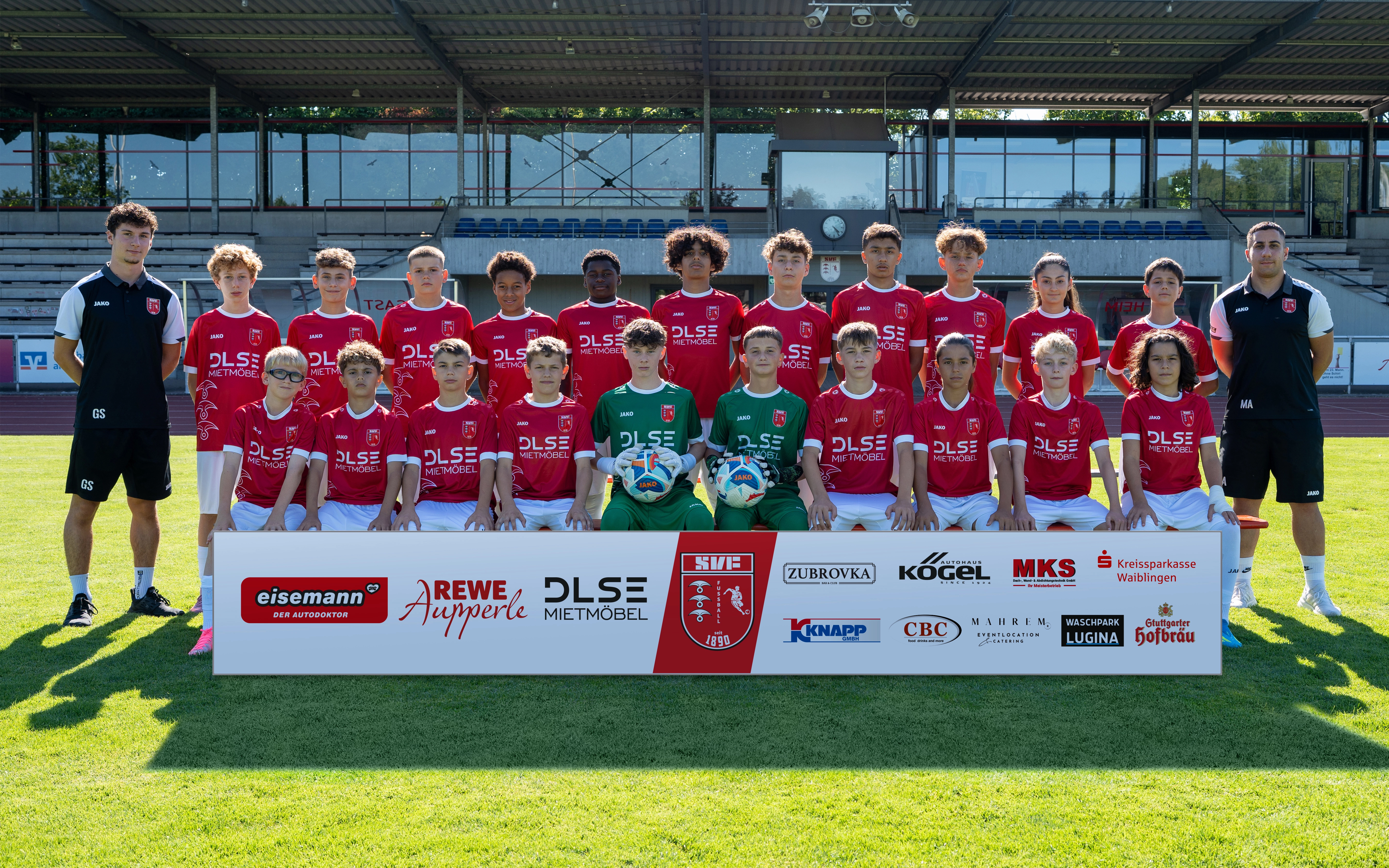 Mannschaftsfoto der U14 des SV Fellbach